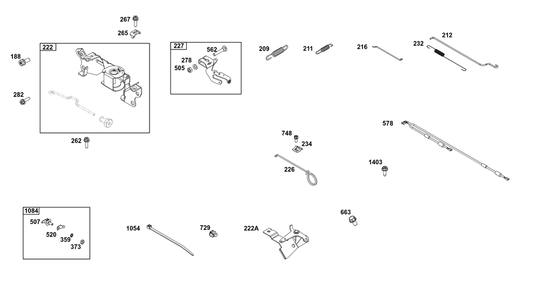 Controls Group Diagram and Parts List for 356447-0421-B5 200000 - 399999 Briggs and Stratton Engine
